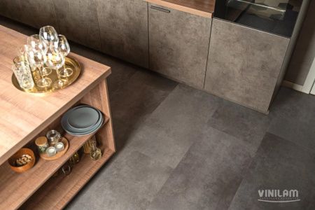 Вінілова підлога Ceramo Vinilam 2,5 мм Цемент Сталевий 71610