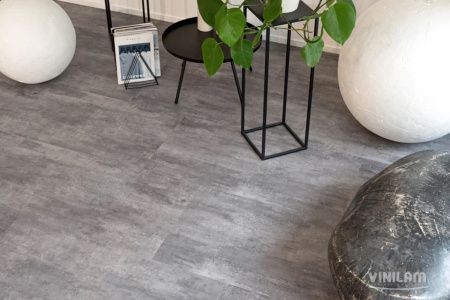 Вінілова підлога Ceramo Vinilam 2,5 мм Цемент Сірий 71616