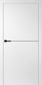 Міжкімнатні двері Нygge Arvika Eris Lux (чорний ПВХ торець полотна) White Premium