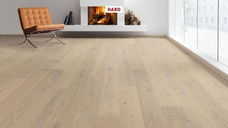 Паркетна дошка Haro 2500 1-Strip Дуб Sand Grey 548125
